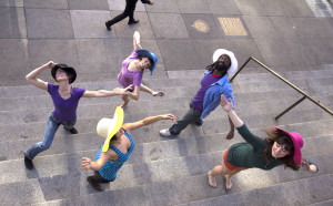 2013 dancers on stairs